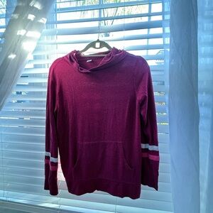 Old Navy girls sz 14 Magenta Hoodie with Striped Sleeves